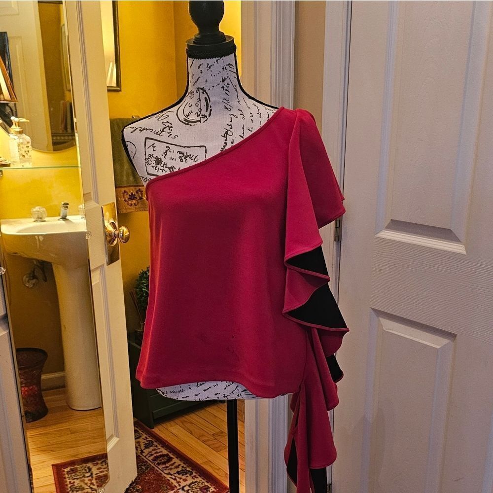 Dramatic One Shoulder Top Balanced By Entire Side… - image 3